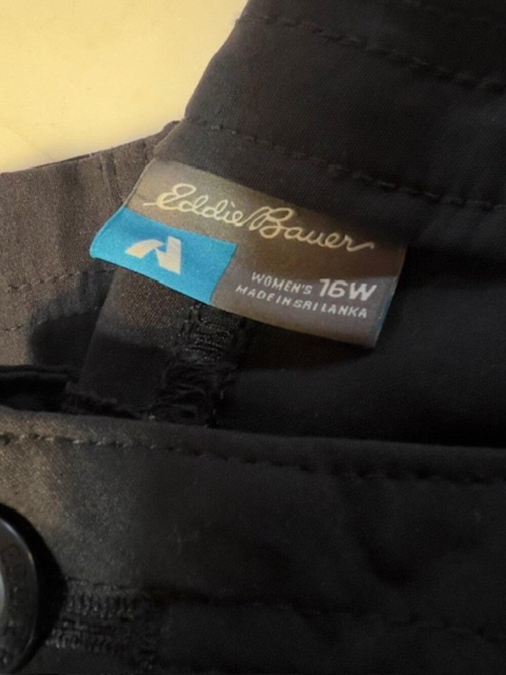 Eddie Bauer Black Plus Size16W Pants with Stretch Trekking/Travel